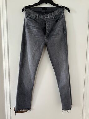 MOTHER "The Pixie Dazzler Ankle Fray" jeans in the wash "Digging Up Dirt"